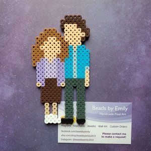 The Office Tree Ornament - Pam & Jim - Handmade Christmas Ornament